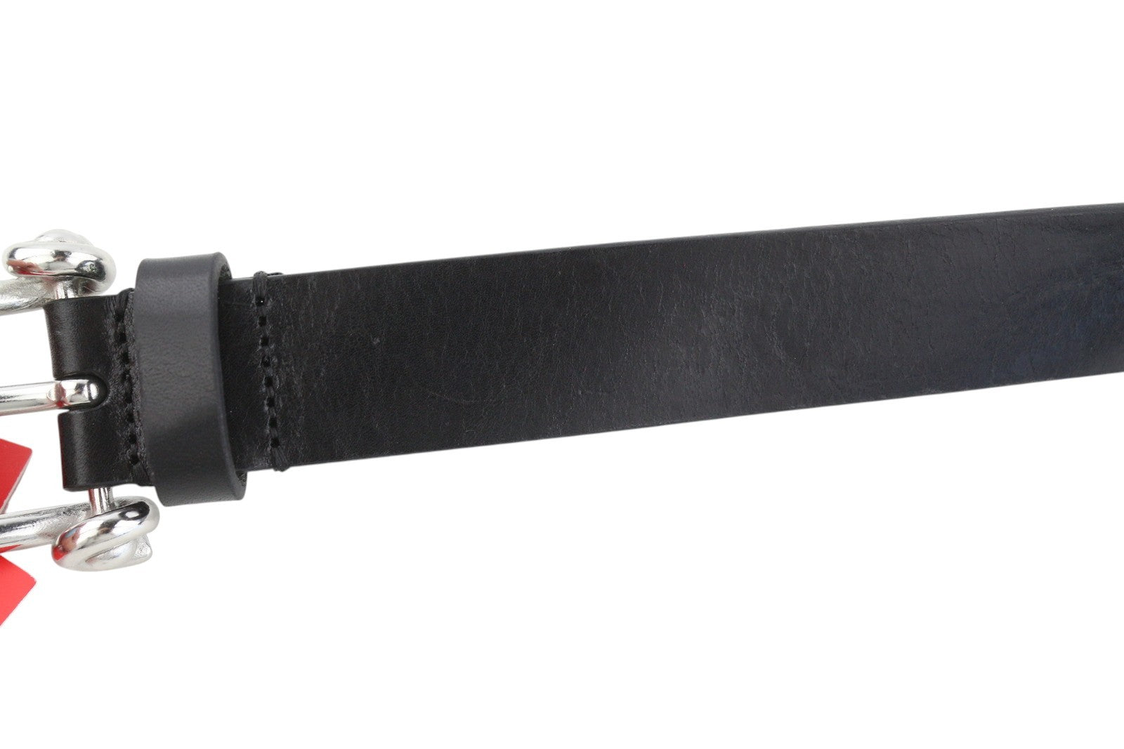 DIESEL B-Pirsin Men Belt 100 CM Black Leather Silver Tone Buckle Leather Casual