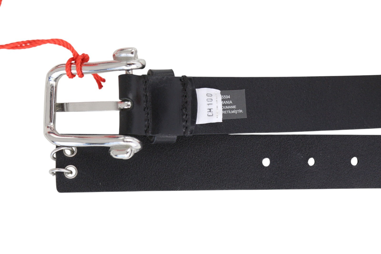 DIESEL B-Pirsin Men Belt 100 CM Black Leather Silver Tone Buckle Leather Casual