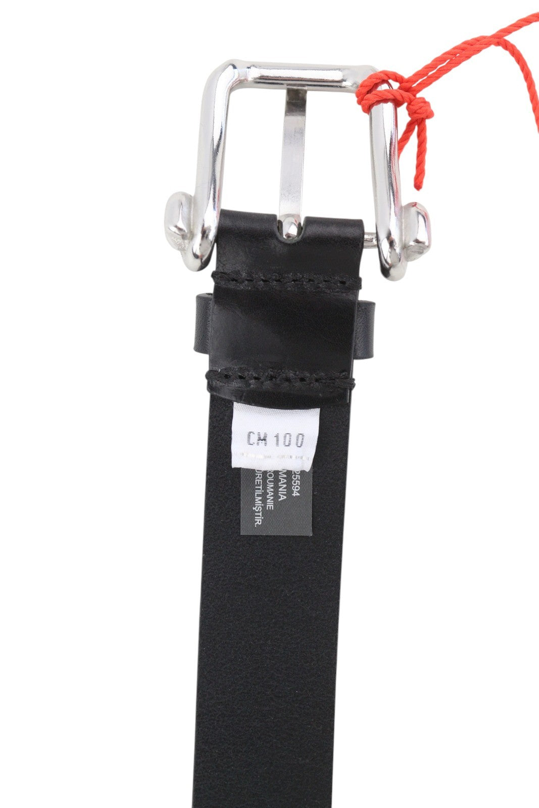 DIESEL B-Pirsin Men Belt 100 CM Black Leather Silver Tone Buckle Leather Casual