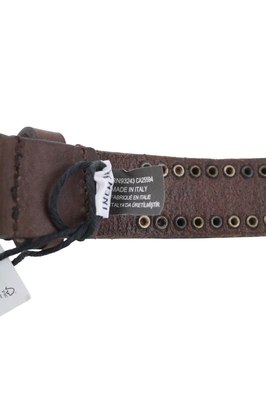 DIESEL B-Ost Men Belt 95 CM Dark Brown Silver Tone Details Buckle RRP€200