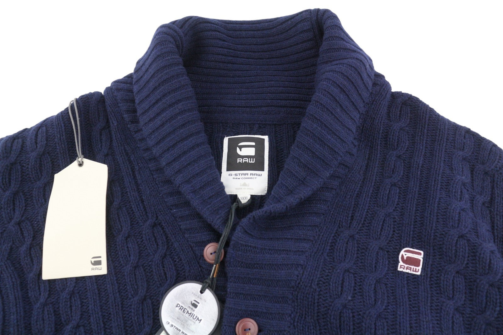 G-STAR RCT New Borre Shawl Cardigan Knit L/S Men Jumper 3XL Wool Blend Buttoned