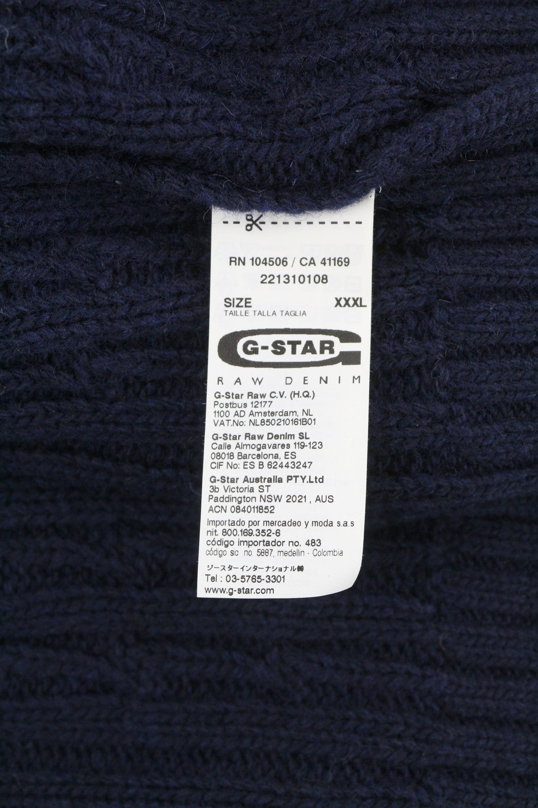 G-STAR RCT New Borre Shawl Cardigan Knit L/S Men Jumper 3XL Wool Blend Buttoned