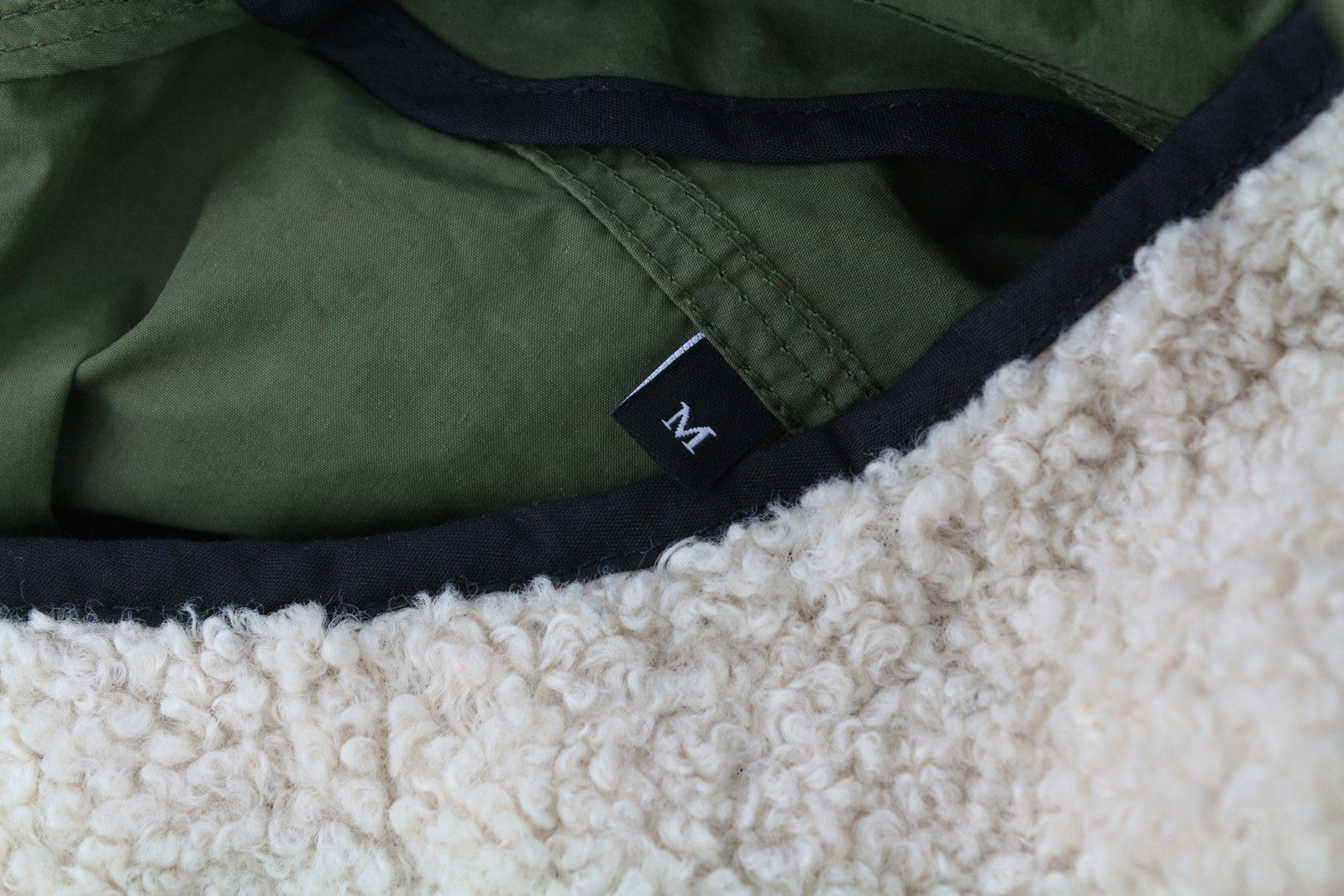 DIESEL W-Terry Women Jacket M Khaki Green Parka Zip Hooded Sherpa Lined RRP€395