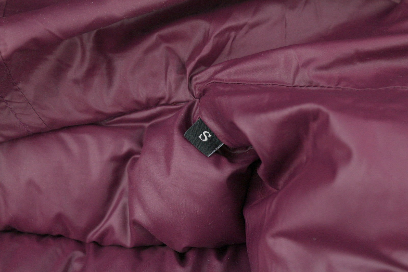 DIESEL Women Jacket S Burgundy Hooded Down Insulated Full Zip Snap Button Puffer