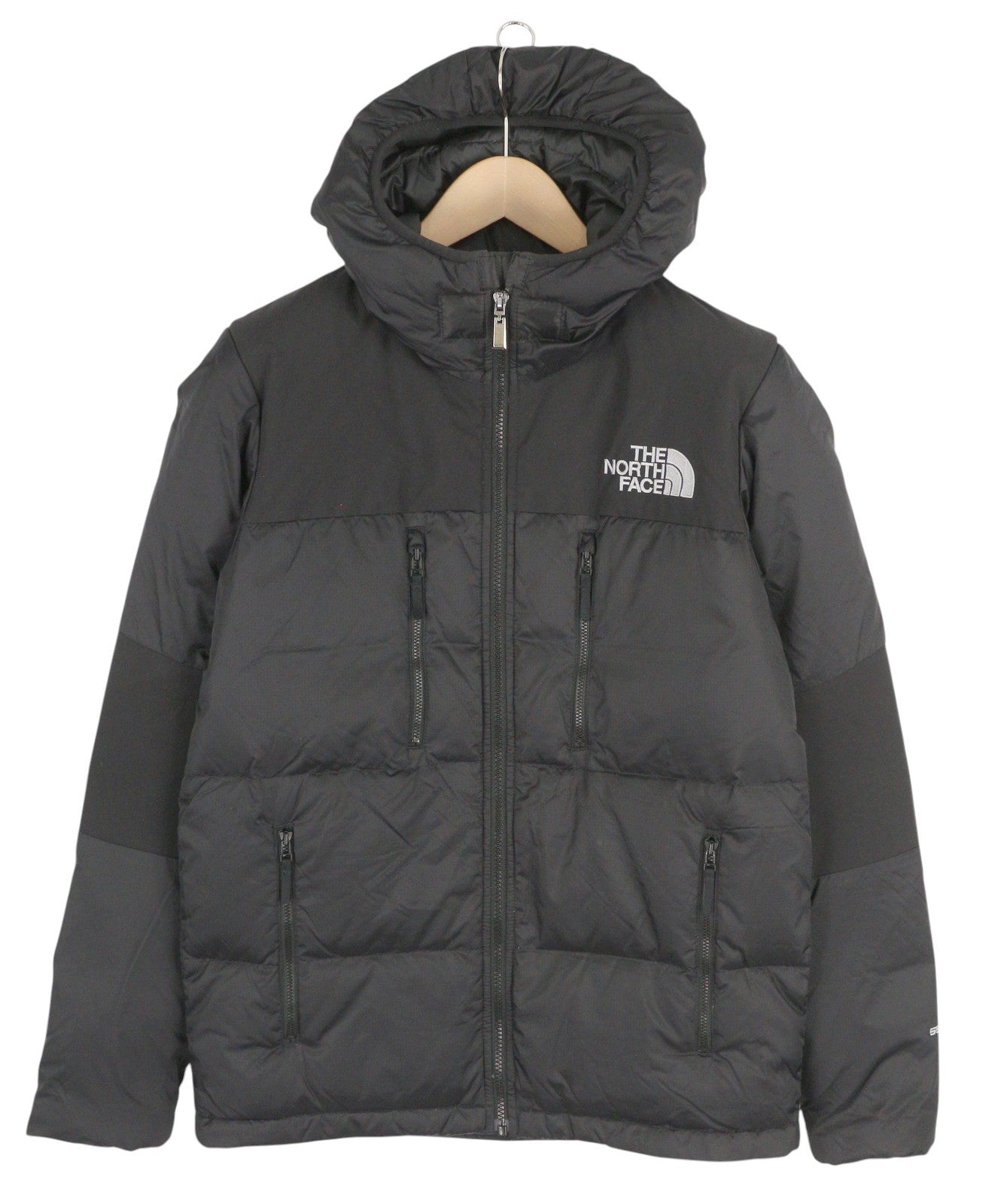 THE NORTH FACE Men Jacket S Black 550 Down Insulated High Neck Full Zip Puffer