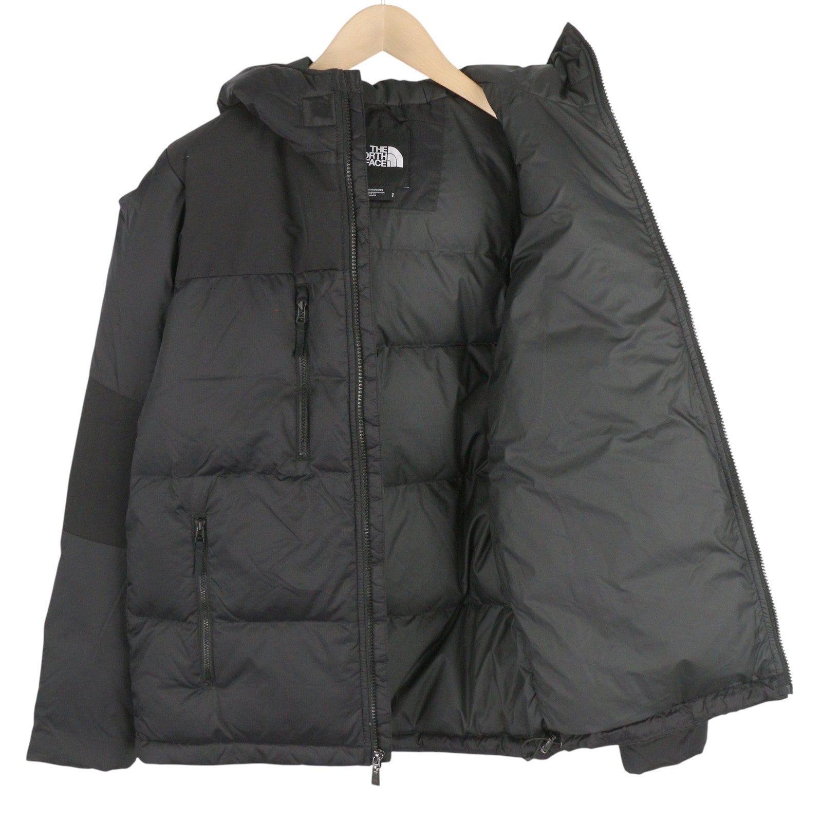 THE NORTH FACE Men Jacket S Black 550 Down Insulated High Neck Full Zip Puffer