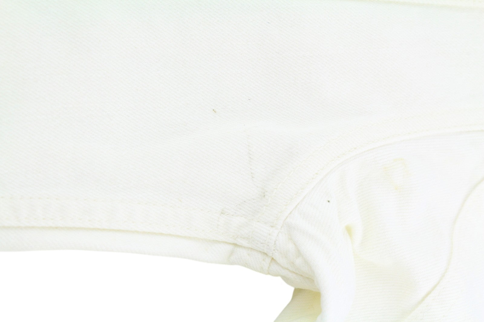 NUDIE JEANS Billy Men Jacket M Pitch White Worn Denim Buttoned  Neck Logo