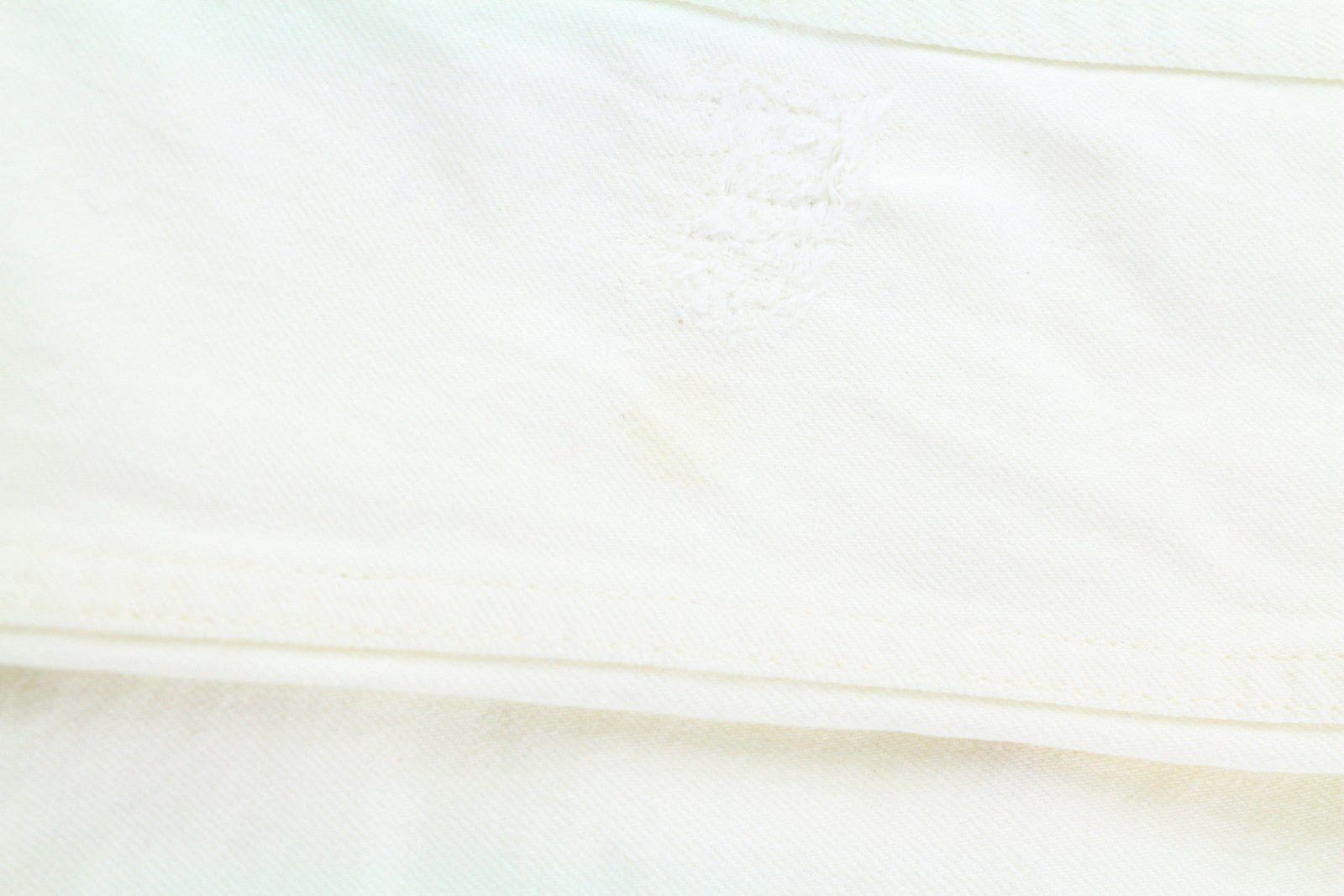 NUDIE JEANS Billy Men Jacket M Pitch White Worn Denim Buttoned  Neck Logo