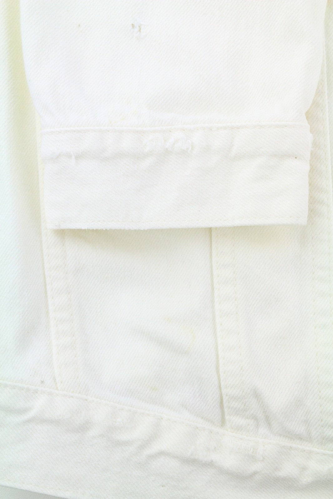 NUDIE JEANS Billy Men Jacket M Pitch White Worn Denim Buttoned  Neck Logo