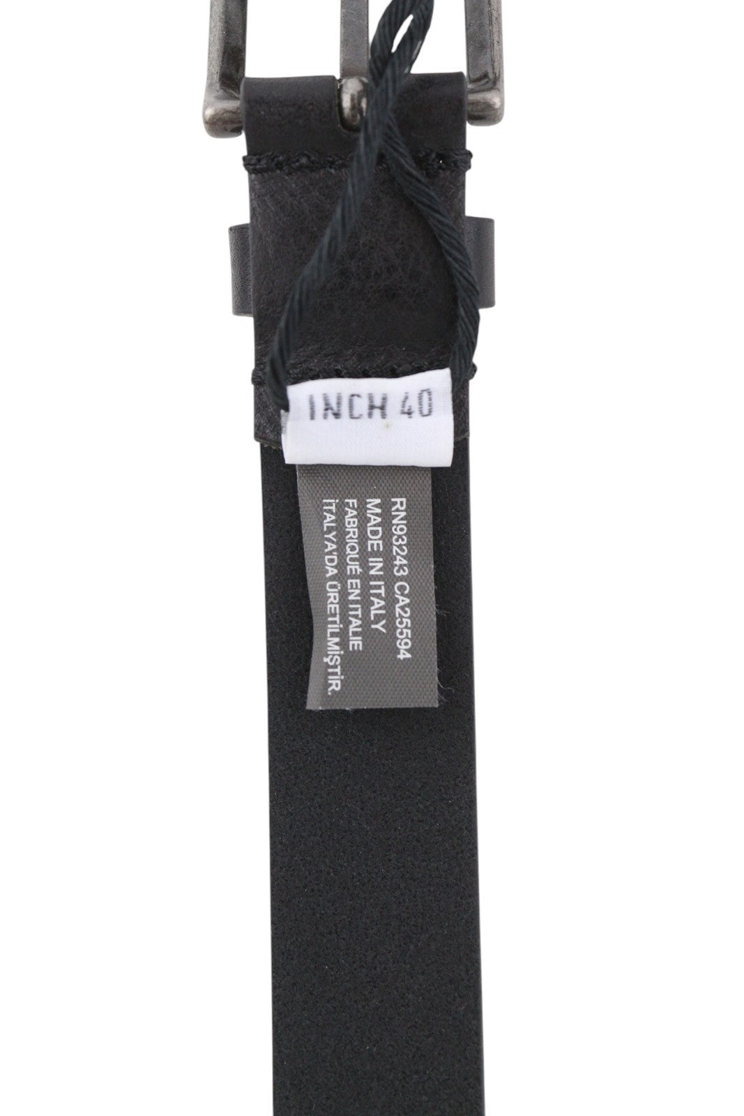 DIESEL B-Inary Men Belt 100 CM Black Leather Silver Tone Details Buckle RRP200