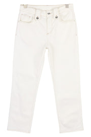 LIU JO Straight Frog Women Jeans W28 Denim White Ankle Length Zip Fly 5-Pockets