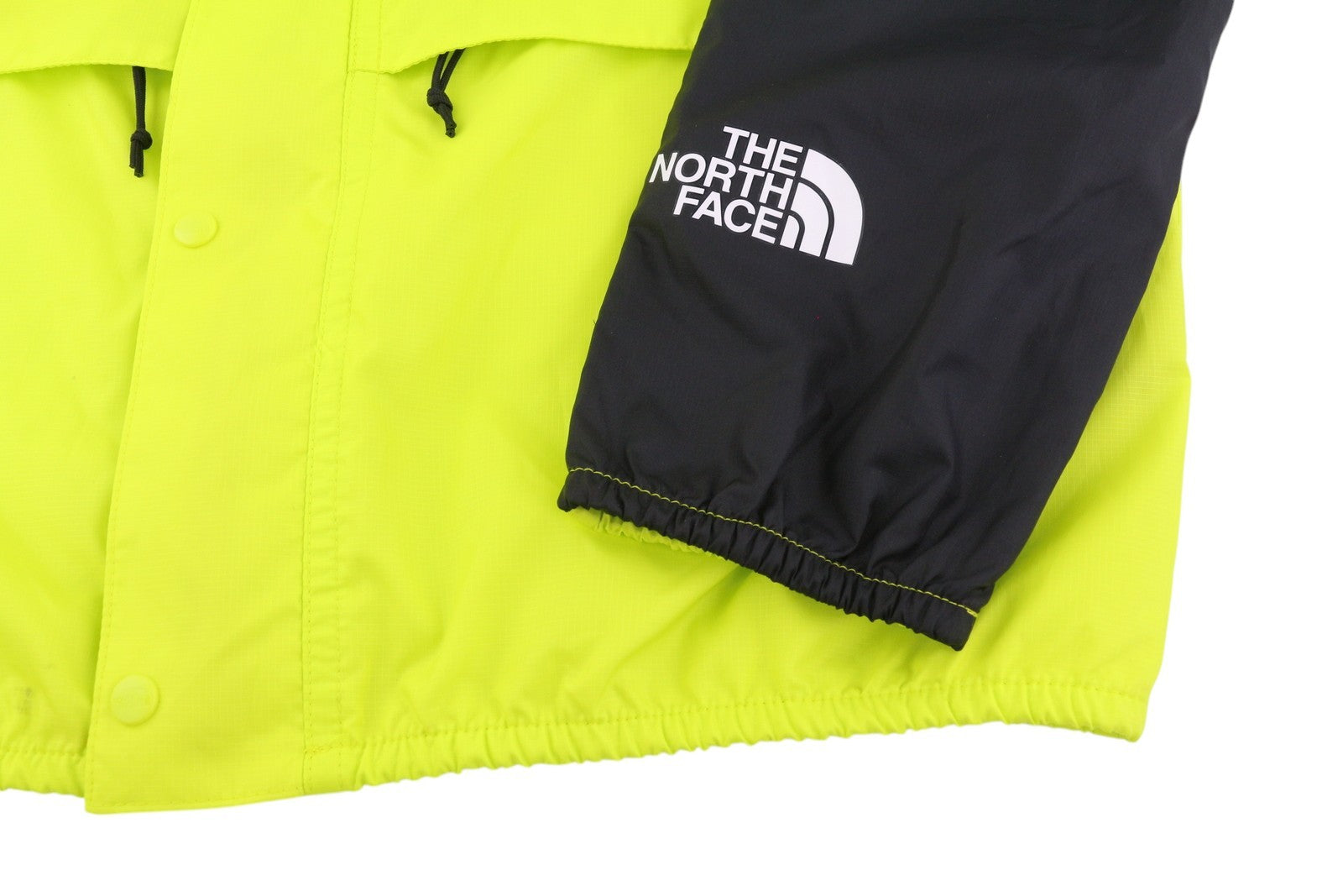 THE NORTH FACE Mountain Men Jacket S Yellow Full Zip Hooded Logo Lightweight