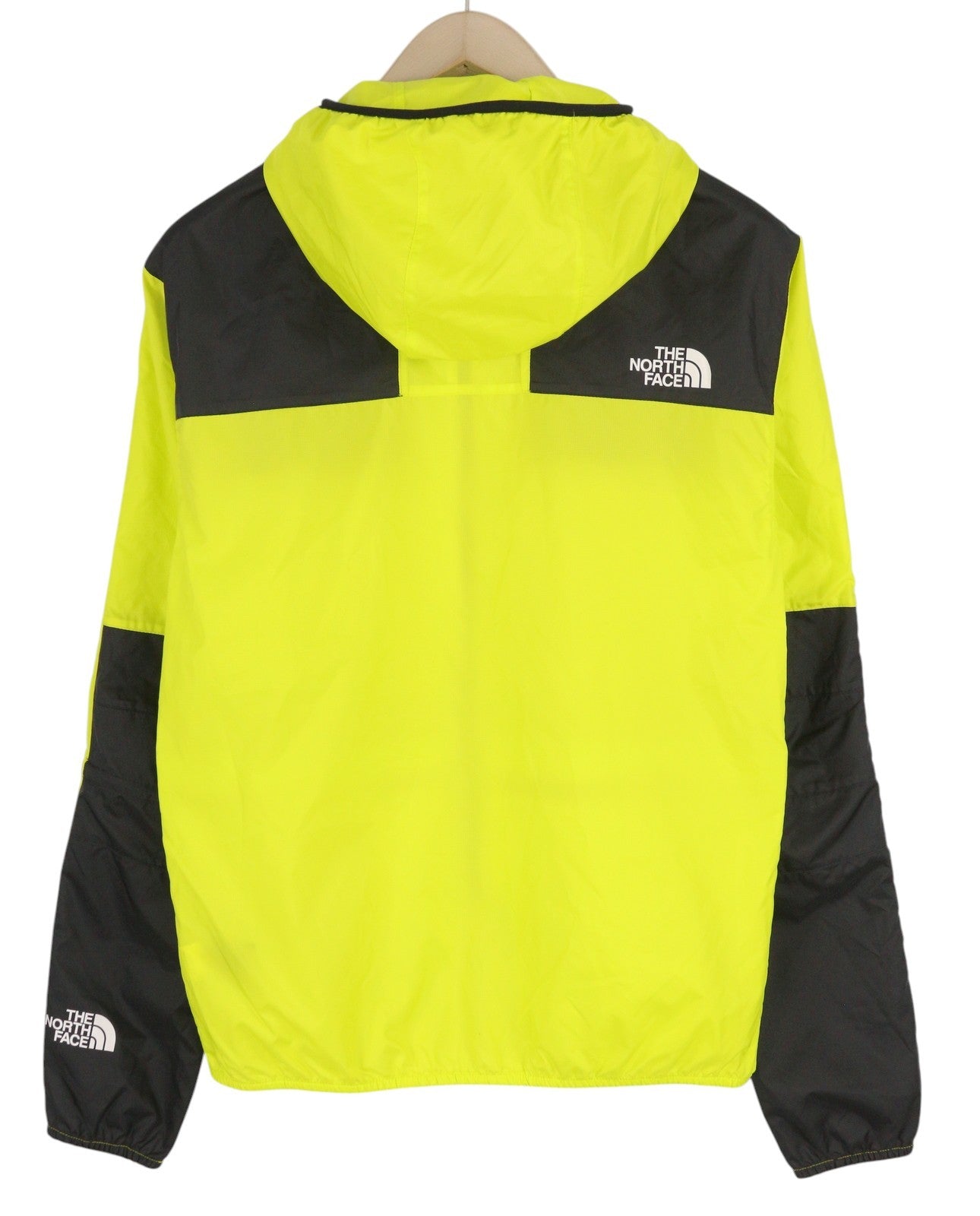 THE NORTH FACE Mountain Men Jacket S Yellow Full Zip Hooded Logo Lightweight