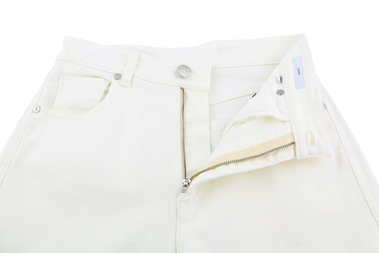 PT TORINO Cyndi Women Jeans W26 Denim White Flared leg High Waist Zip Fly Logo