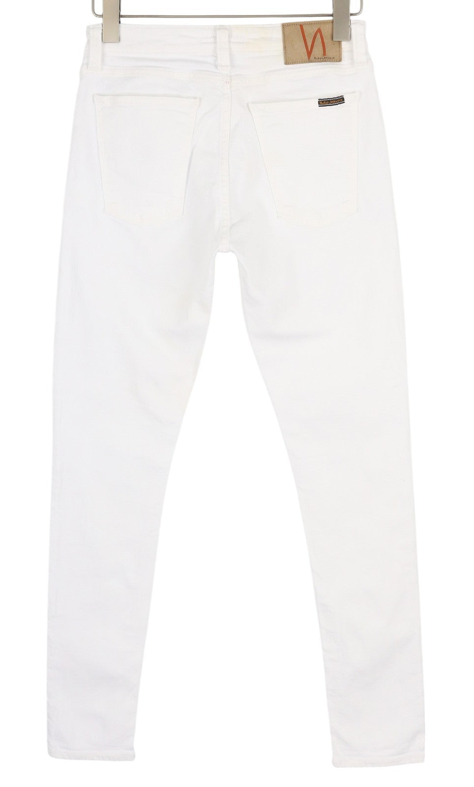 NUDIE JEANS Skinny Lin Men Jeans W30/L32 Denim Blazing White Zip Fly 5-Pockets