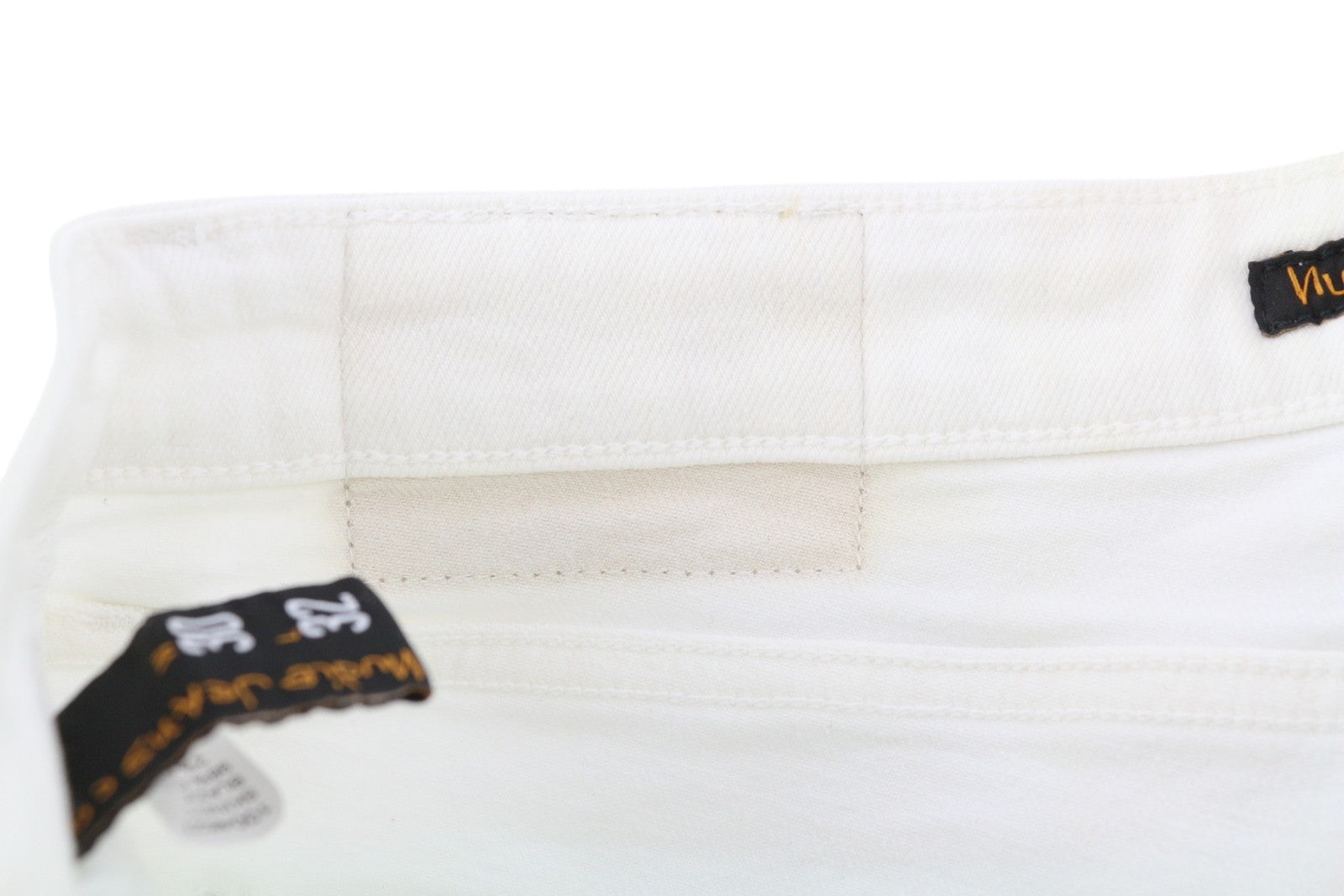 NUDIE JEANS Skinny Lin Men Jeans W30/L32 Denim Blazing White Zip Fly 5-Pockets