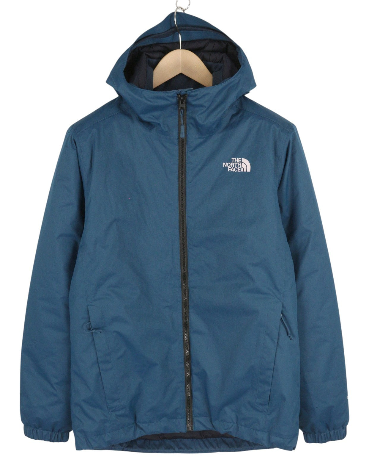 THE NORTH FACE Quest Insulated Men Jacket S Blue Full Zip Hooded Lined DryVent