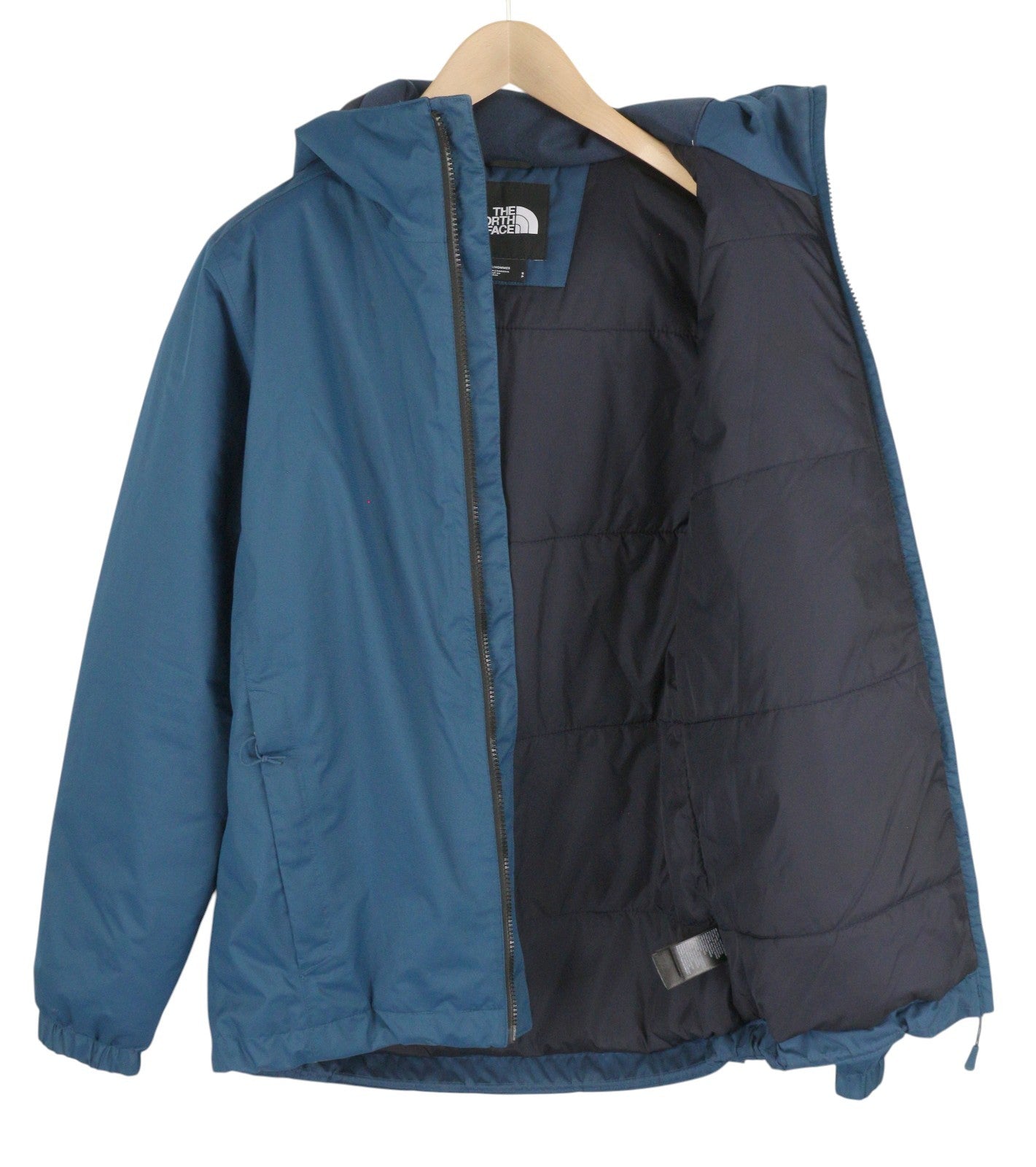 THE NORTH FACE Quest Insulated Men Jacket S Blue Full Zip Hooded Lined DryVent