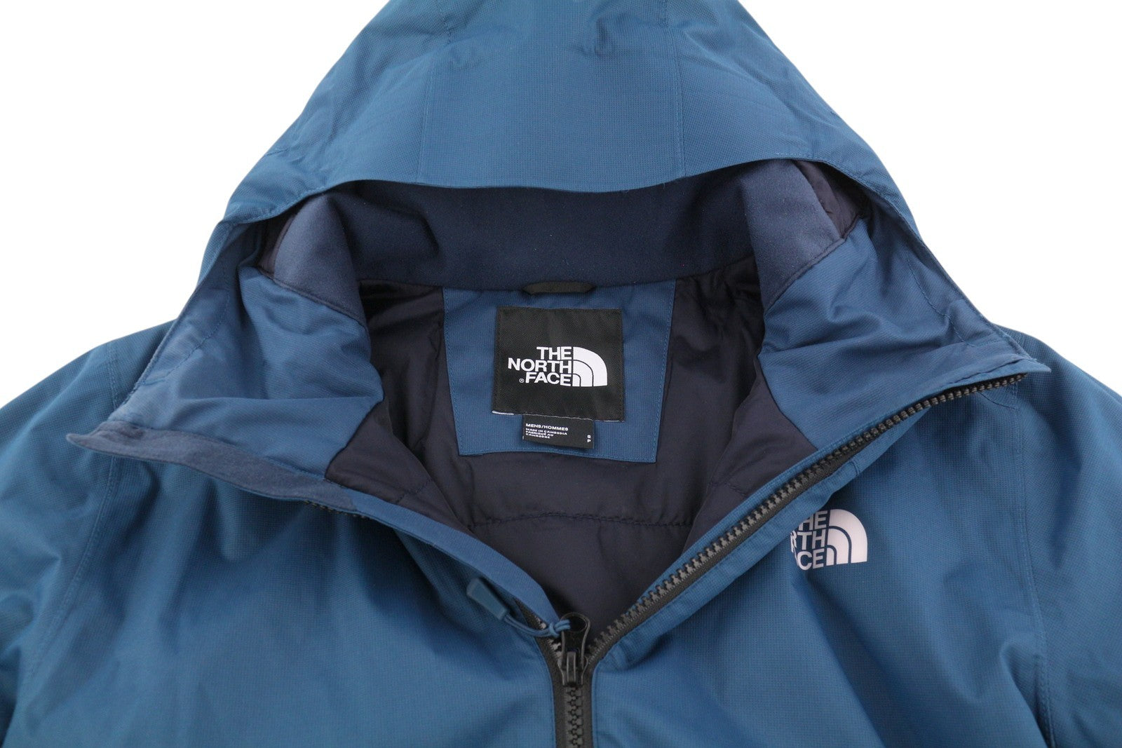 THE NORTH FACE Quest Insulated Men Jacket S Blue Full Zip Hooded Lined DryVent