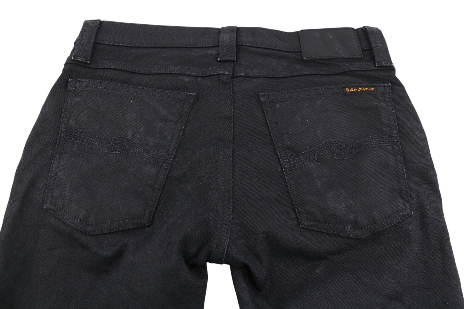 NUDIE JEANS Tight Long John Men Jeans W28/L30 Throb Black Slim Organic Coated