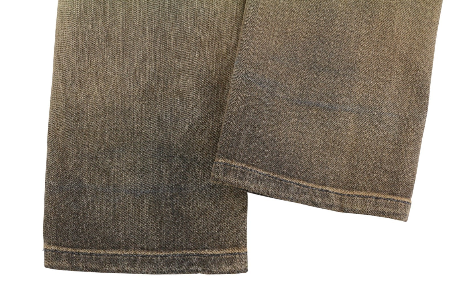 MOS MOSH Naomi Women Jeans W32 Brown Denim Washed Distress Ripped Zip Fly Slim