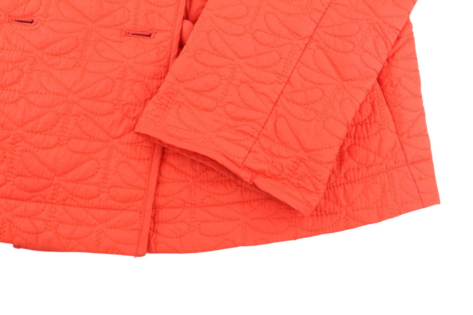 ARMANI JEANS Women Jacket EU42 Orange Double Breasted Insulated Quilted Thin