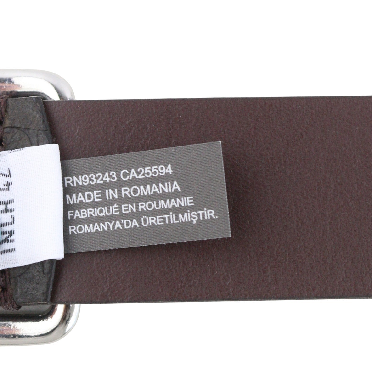 DIESEL B-Billover Men Belt 105CM Brown Leather Printed Silver Tone Buckle Dark