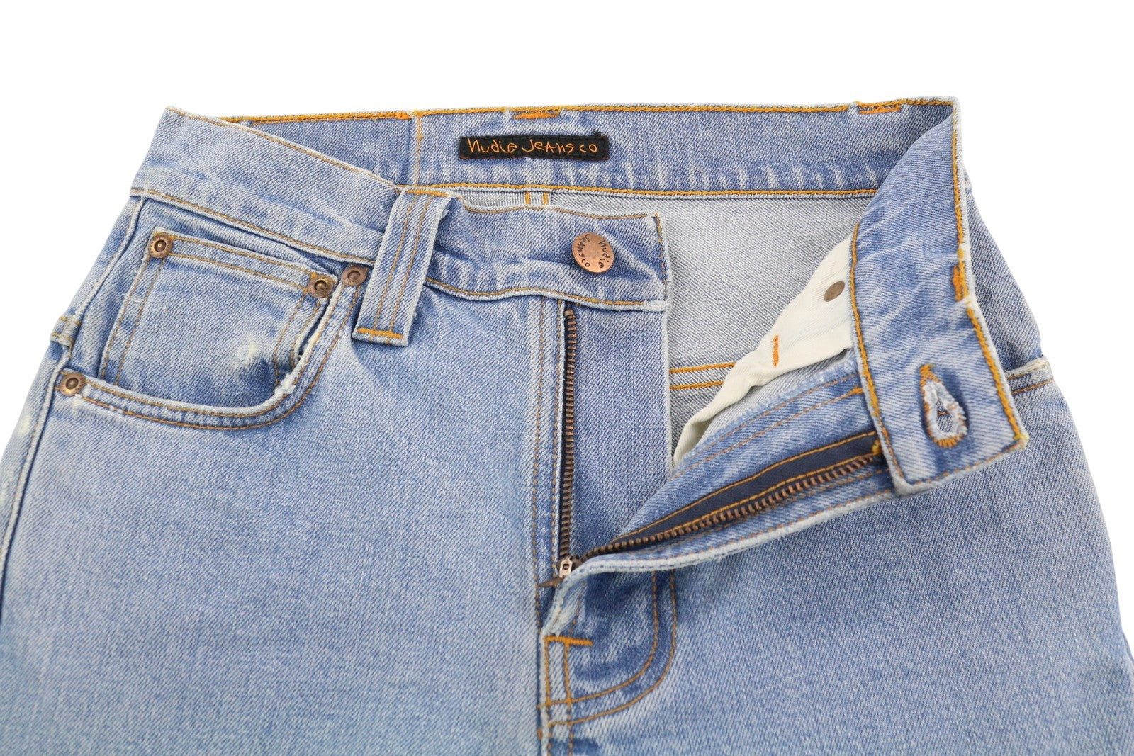 NUDIE JEANS Thin Finn Men Jeans W28/L32 Bossa Ozzy Slim Fit Washed Denim Blue