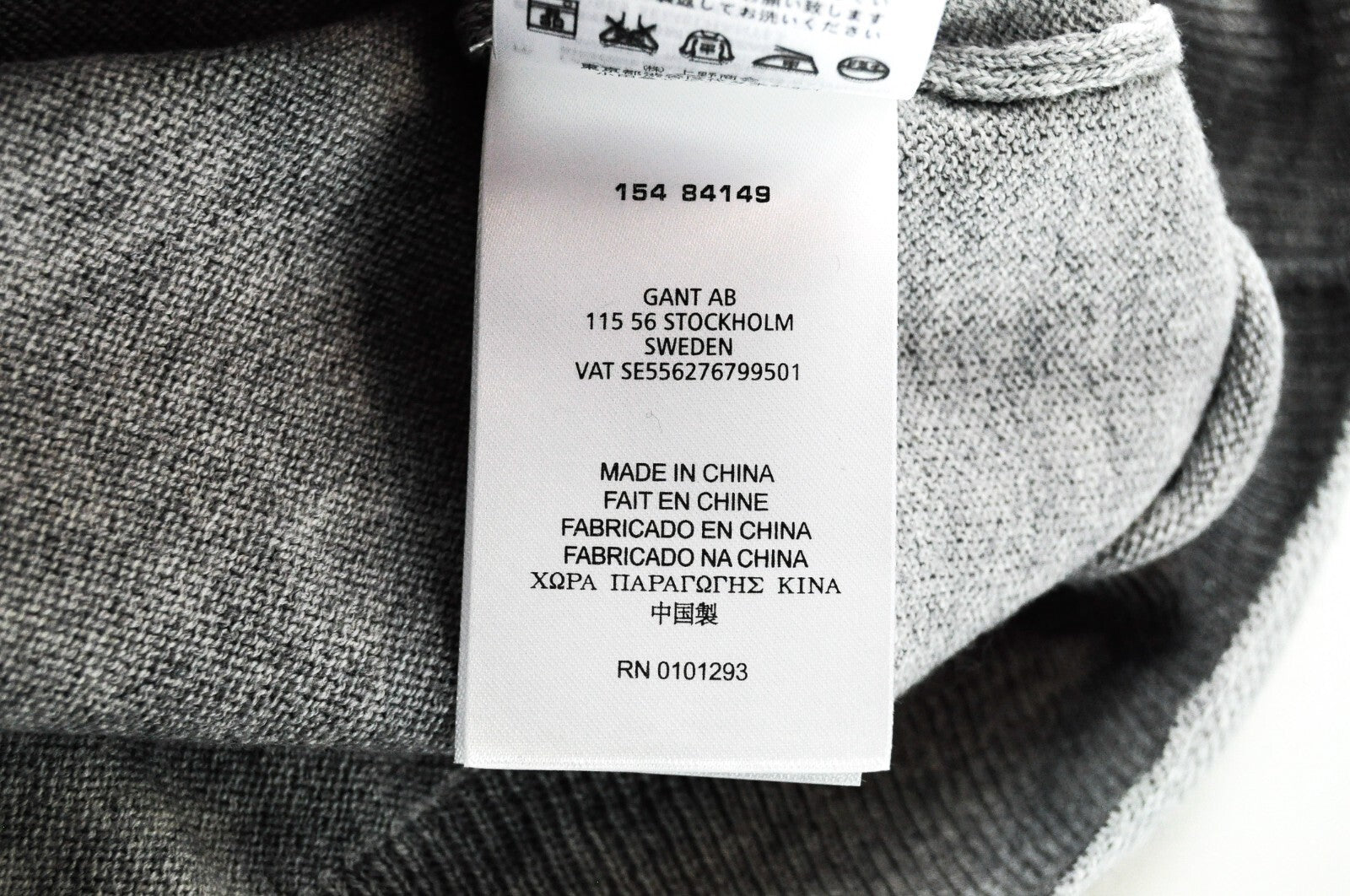 GANT Men's Grey Sweatshirt L Long Sleeve Wool Cotton Tennis Ball Crew Neck