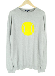 GANT Men's 2XL Sweatshirt Grey Wool Cotton Long Sleeve Tennis Ball Crew Neck