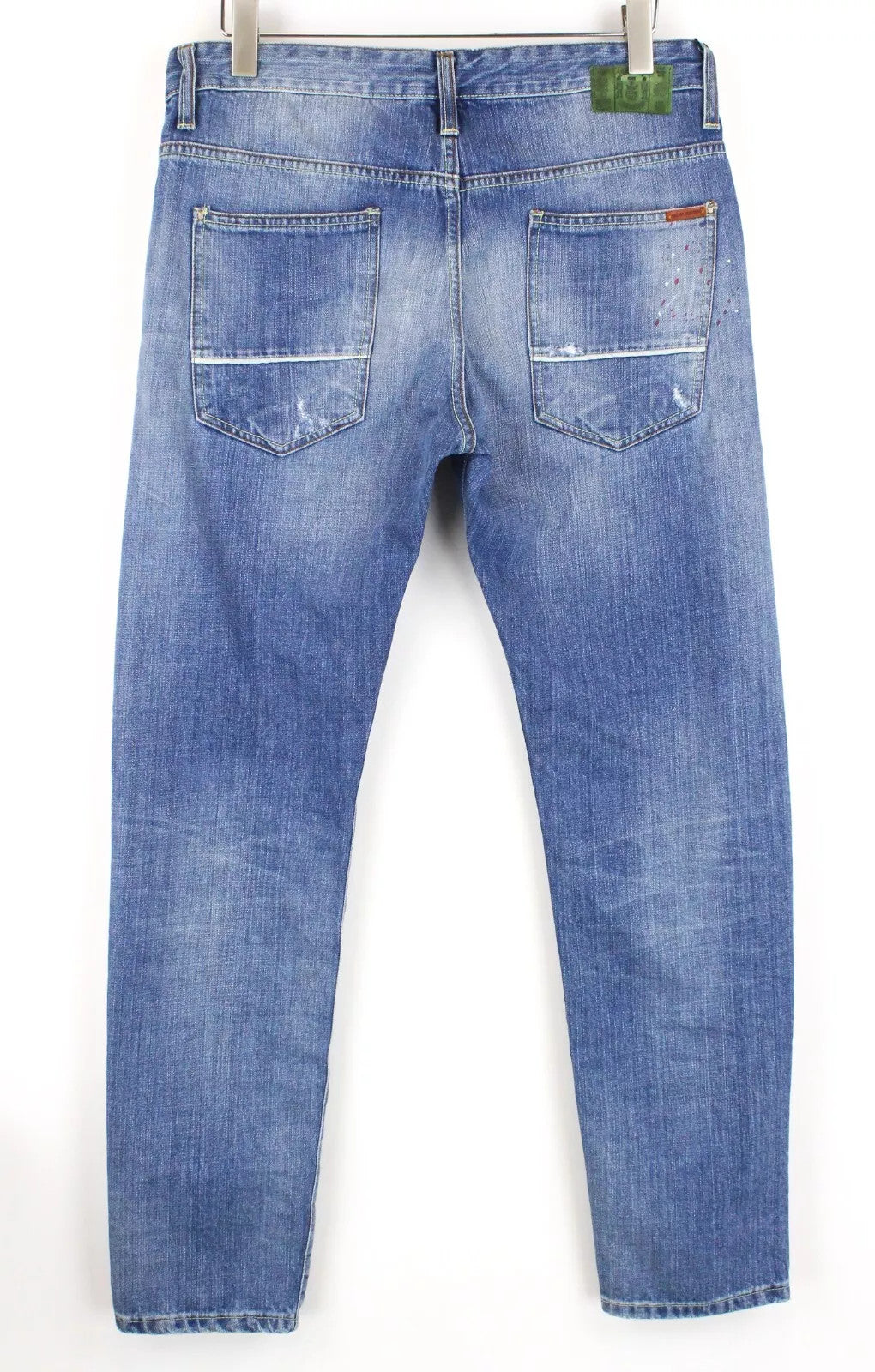 TAKESHY KUROSAWA vyriški džinsai W36 medvilniniai, ploni, dažyti, su dirbtiniu raštu 