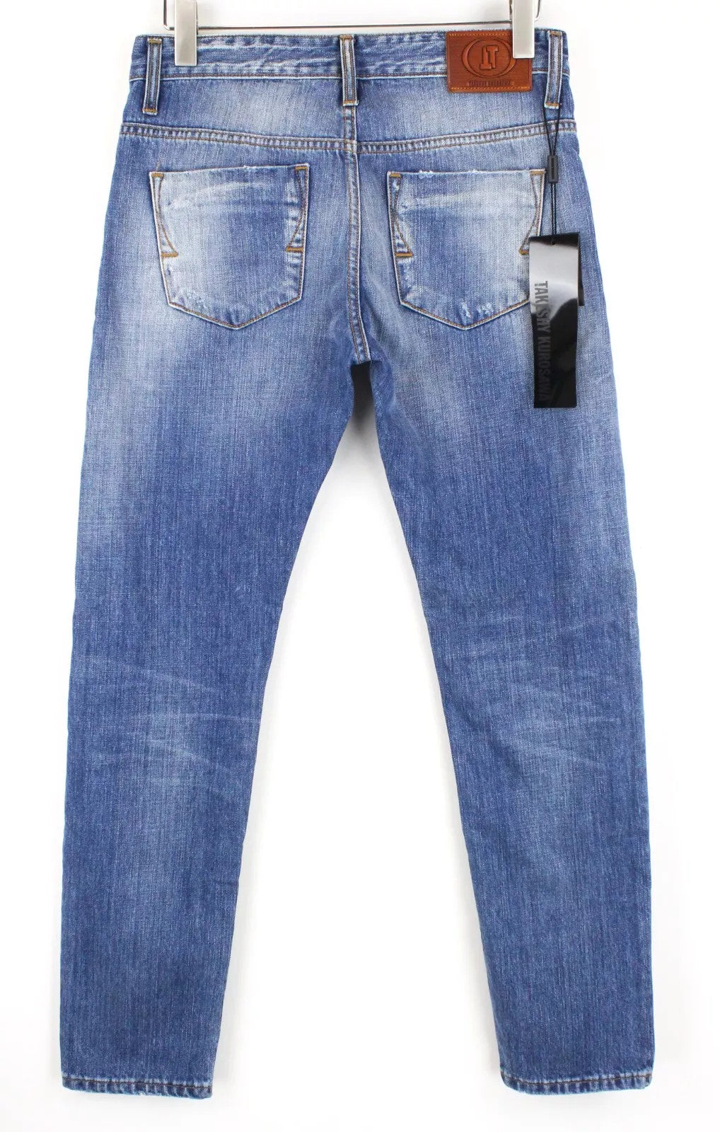 TAKESHY KUROSAWA vyriški džinsai W32 Slim Fit, sendinto audinio 