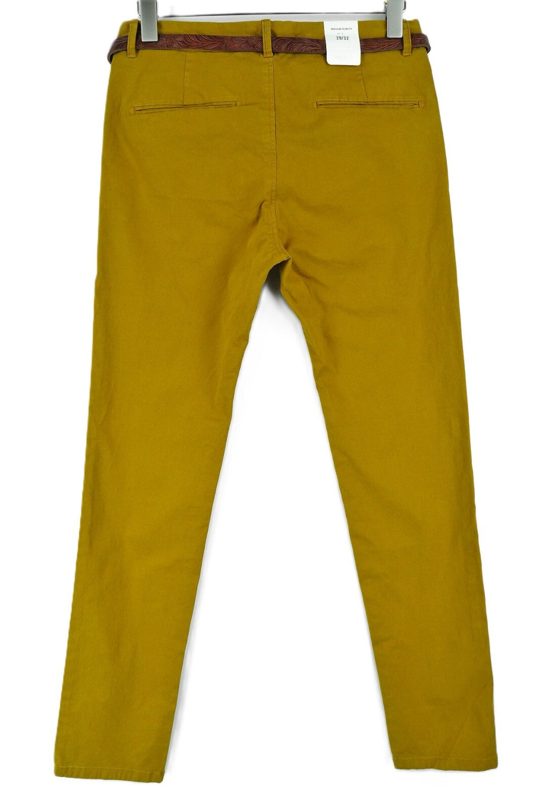 SCOTCH & SODA Stuart Men's Slim Fit Trousers W29/L32 Brown Belted Cotton Stretch