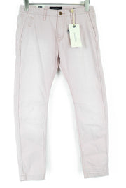 SCOTCH & SODA Theon Men's Taper Fit Trousers W29/L30 Washed Pink Cotton Casual
