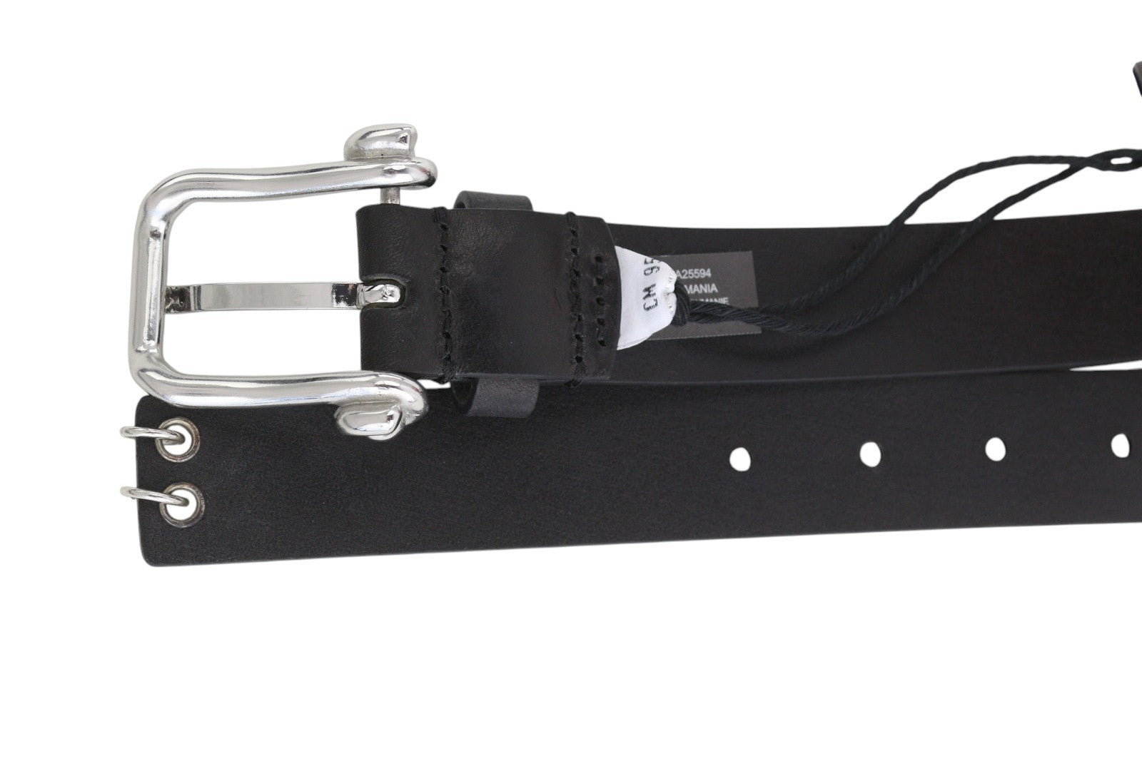 DIESEL B-Pirsin Men Belt 95 CM Black Leather Buckle Leather Extra Touch Dark