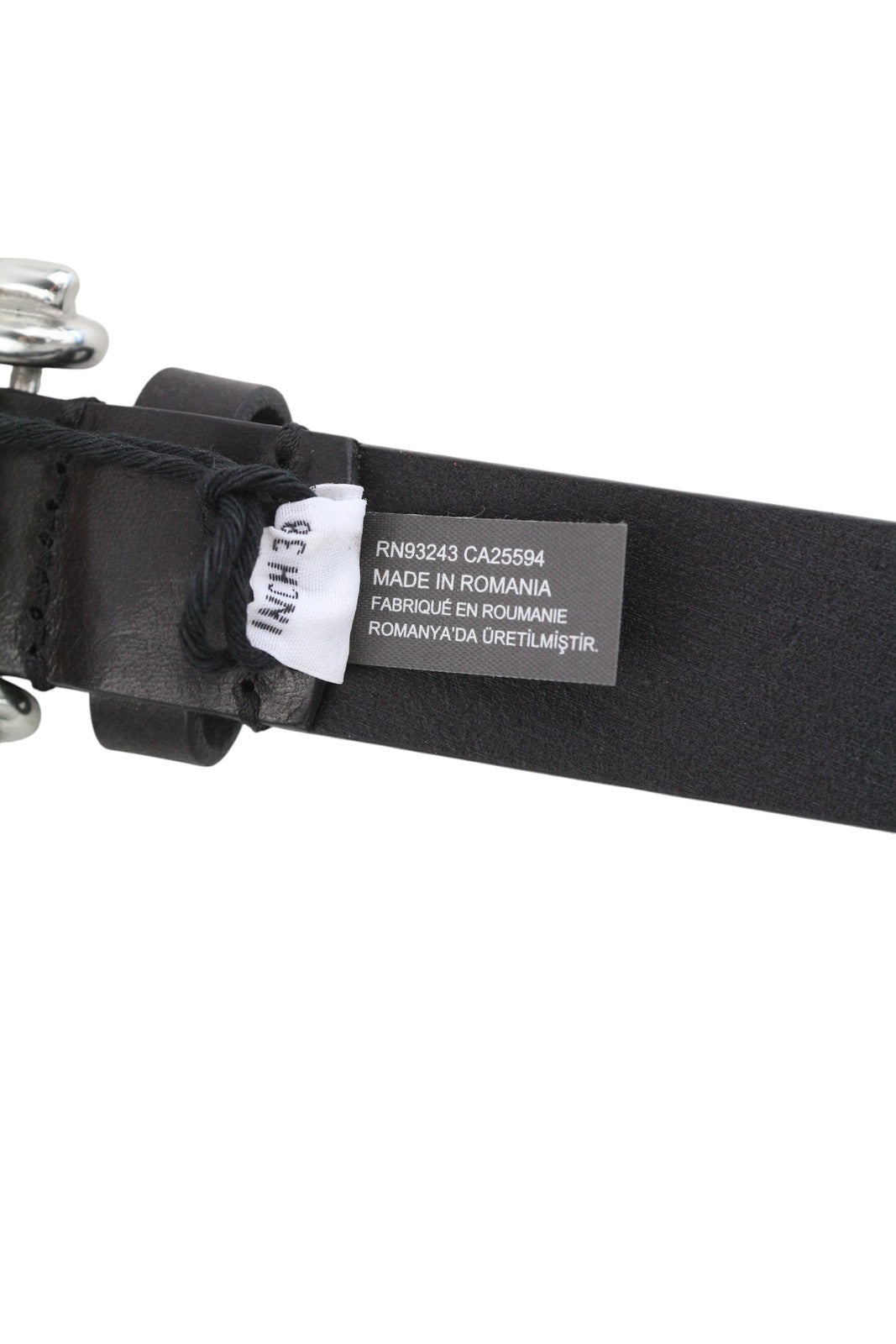 DIESEL B-Pirsin Men Belt 95 CM Black Leather Buckle Leather Extra Touch Dark