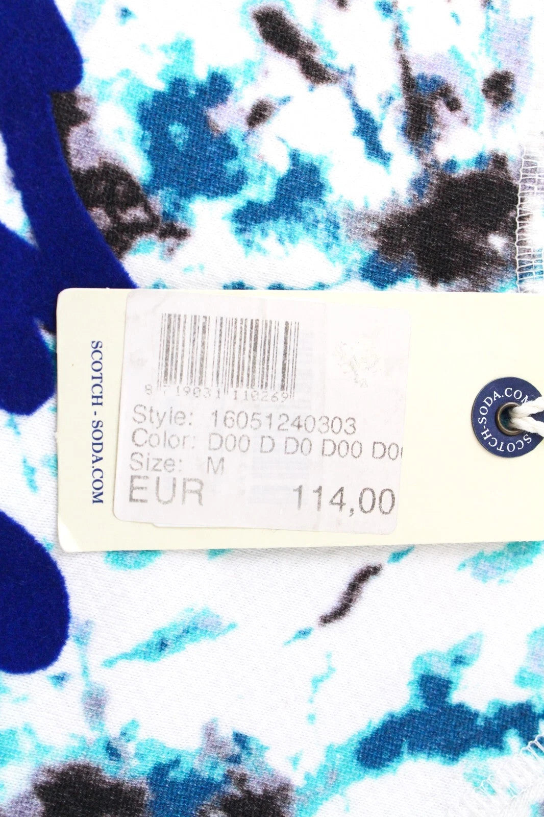 SCOTCH & SODA Men's M Sweatshirt Broke Like A Joke Tie-Dye Embroidered Logo