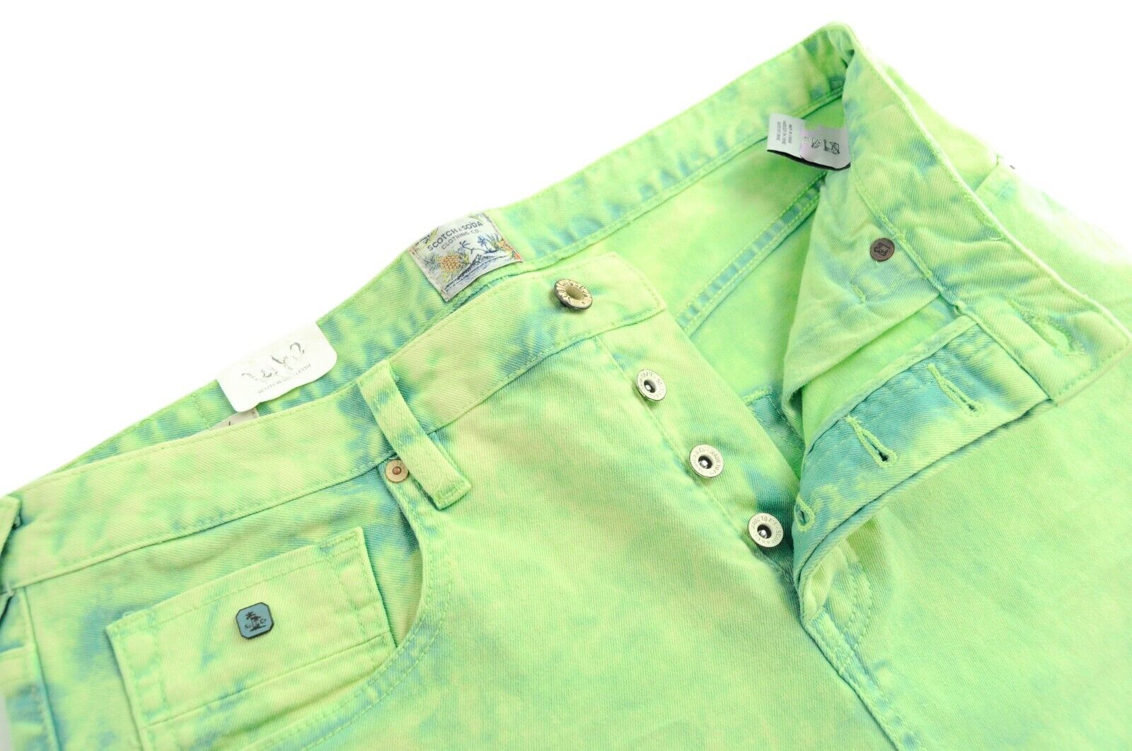 SCOTCH & SODA Steele Men's W32/L34 Super Slim Fit Green  Stretch Cotton Jeans