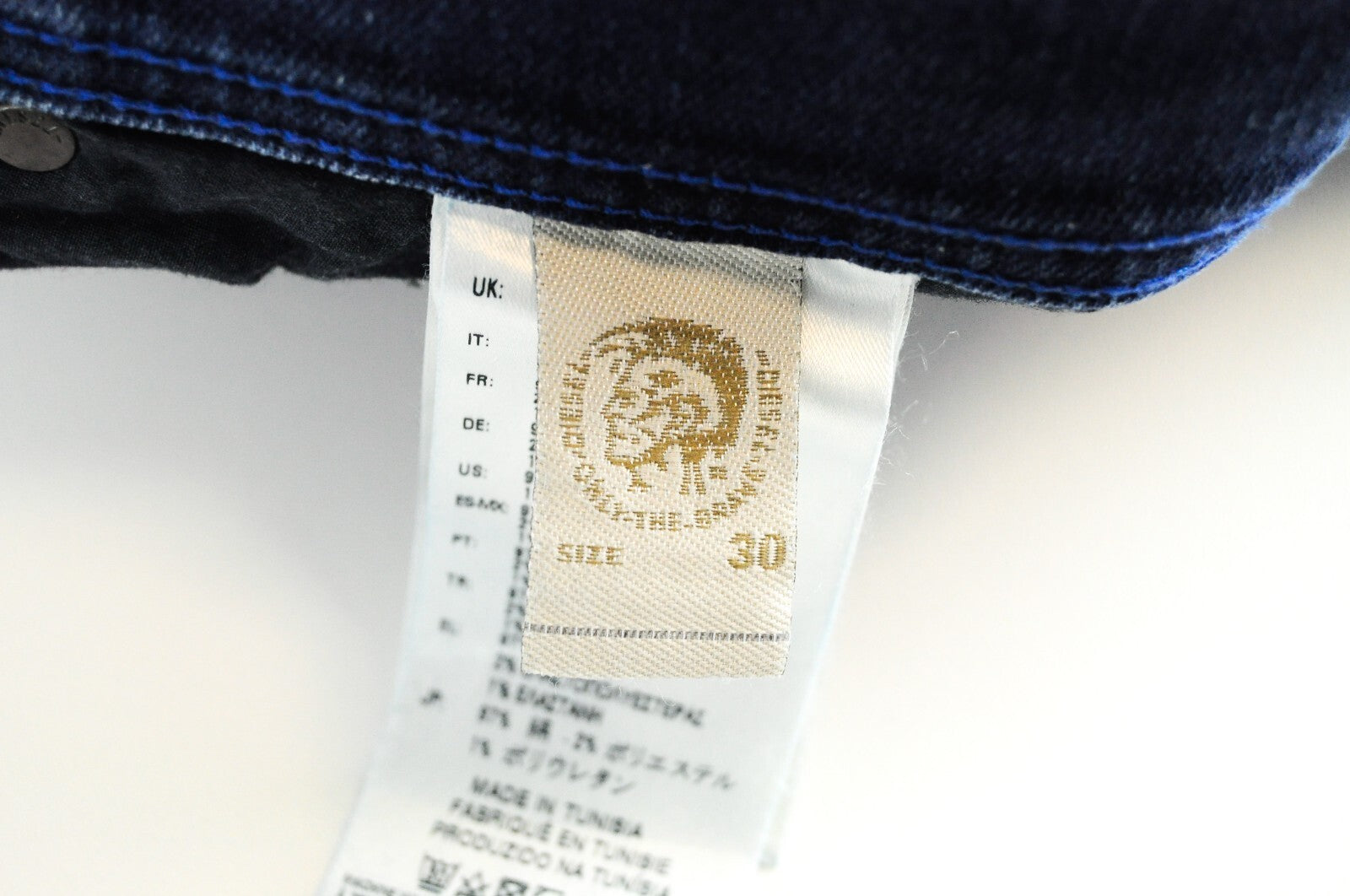 DIESEL Tepphar 084EH Men's Slim Carrot Jeans W30/L32 Blue Cotton Stretch Denim