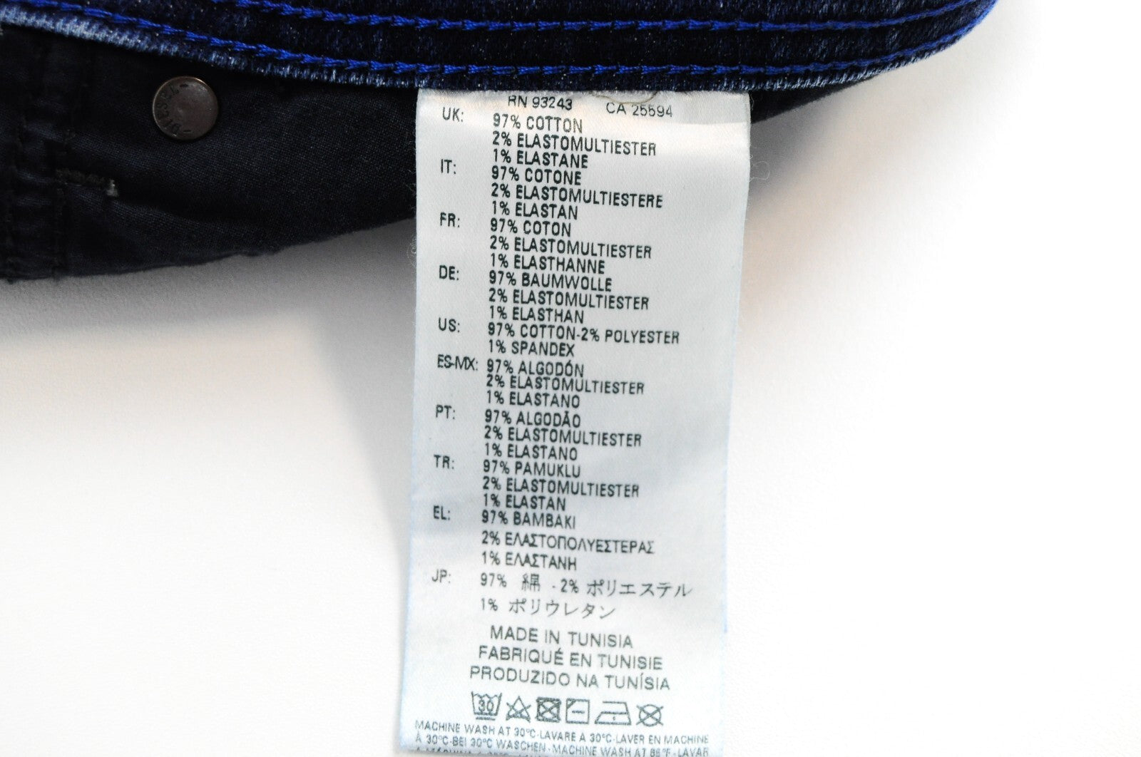 DIESEL Tepphar 084EH Men's Slim Carrot Jeans W30/L32 Blue Cotton Stretch Denim