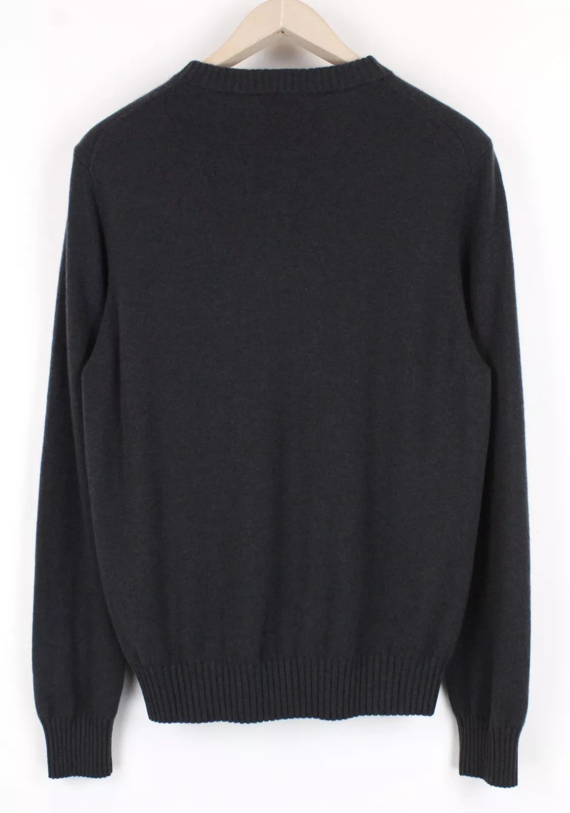 SANDRO Women's Jumper S Cashmere Tight Knit Dark Grey Crew Neck Sweater RRP€295