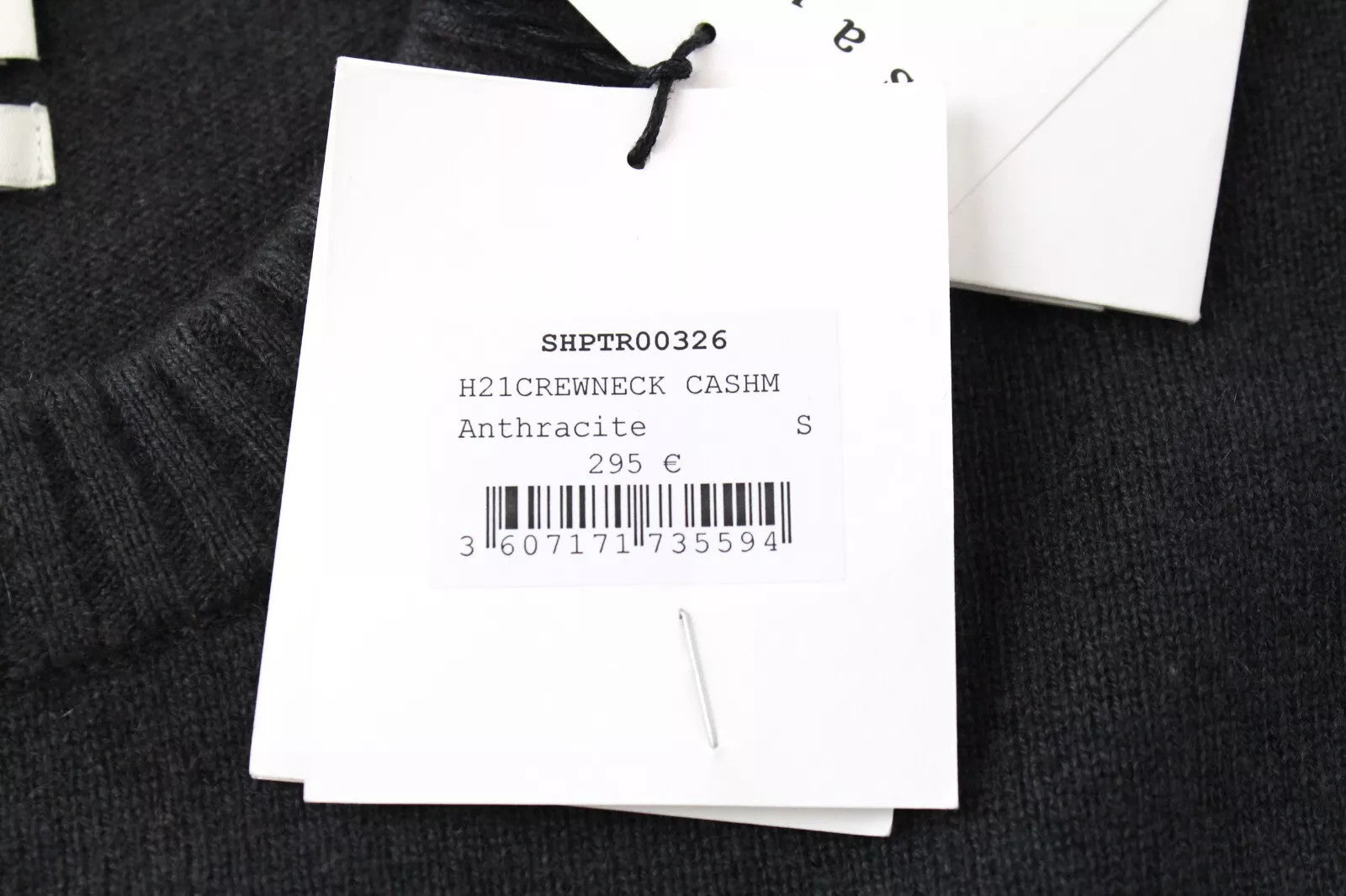 SANDRO Women's Jumper S Cashmere Tight Knit Dark Grey Crew Neck Sweater RRP€295