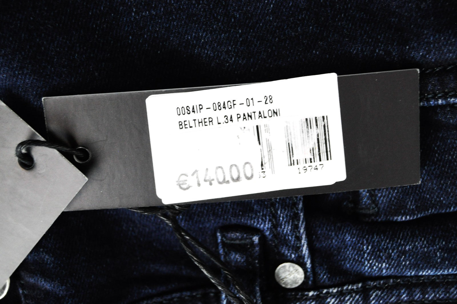 DIESEL Sleenker 084YD Men's Skinny Fit Jeans W28/L32 Dark Blue Cotton Stretch