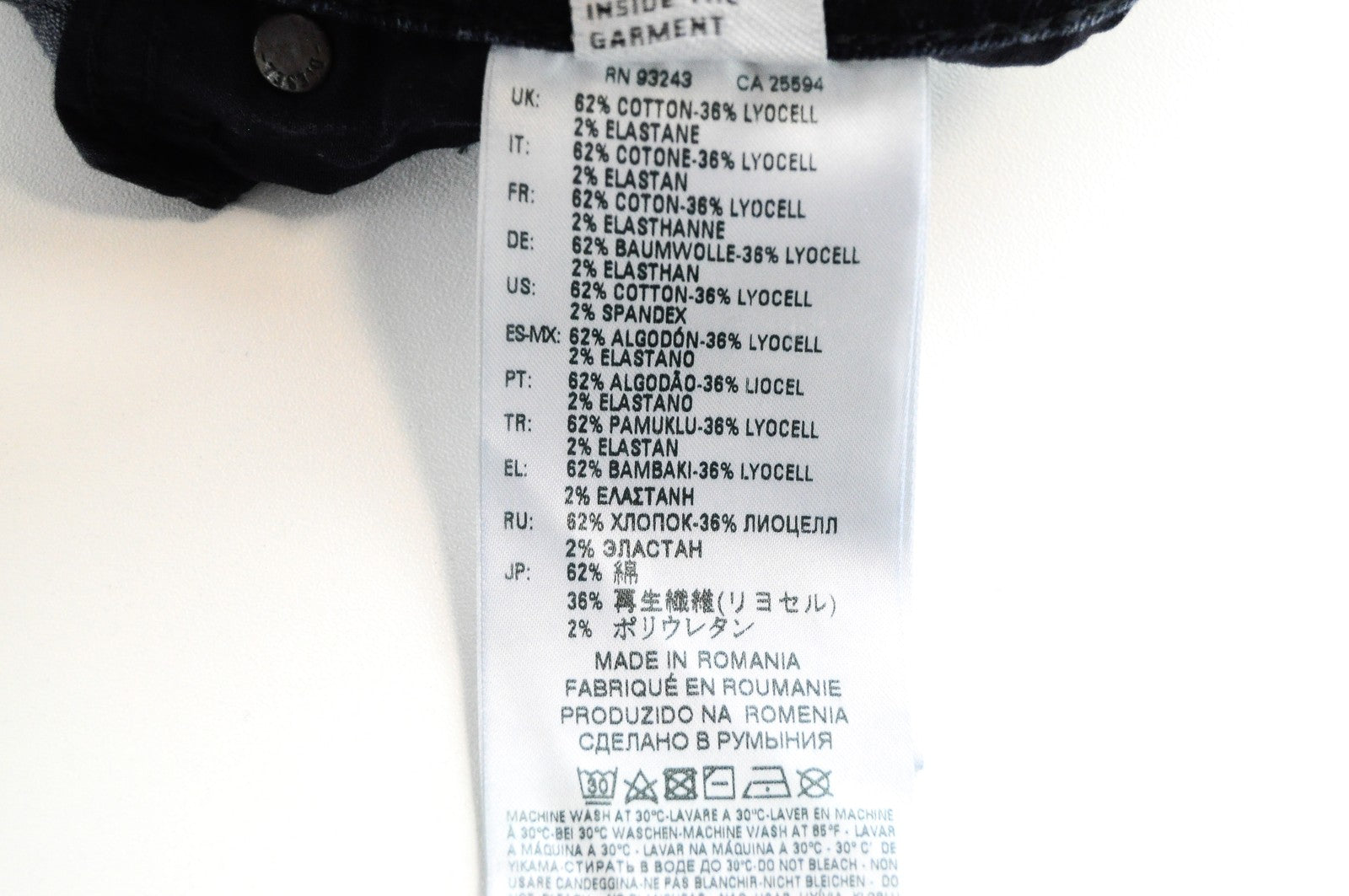 DIESEL Sleenker 084YD Men's Skinny Fit Jeans W28/L32 Dark Blue Cotton Stretch