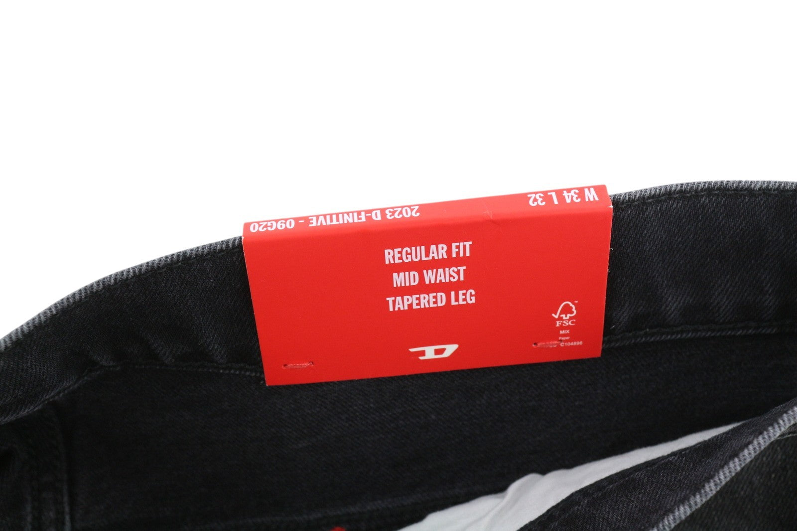 DIESEL 2003 D-Finitive 09G20 Men Jeans W34/L32 Regular Fit Tapered Black RRP€225