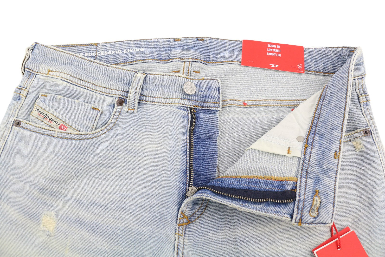 DIESEL 1979 Sleenker 09F14 Men Jeans W34/L32 Skinny Low Waist Distress RRP€250