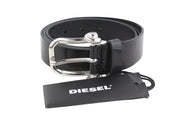 DIESEL B-Pirsin Men Belt 95 CM Black Leather Buckle Closure Leather Extra Touch