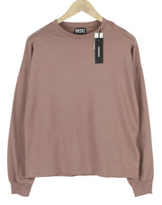 DIESEL T-Relong-C.C Women T-Shirt S Purple Oversized Crew Long Sleeve RRP€100