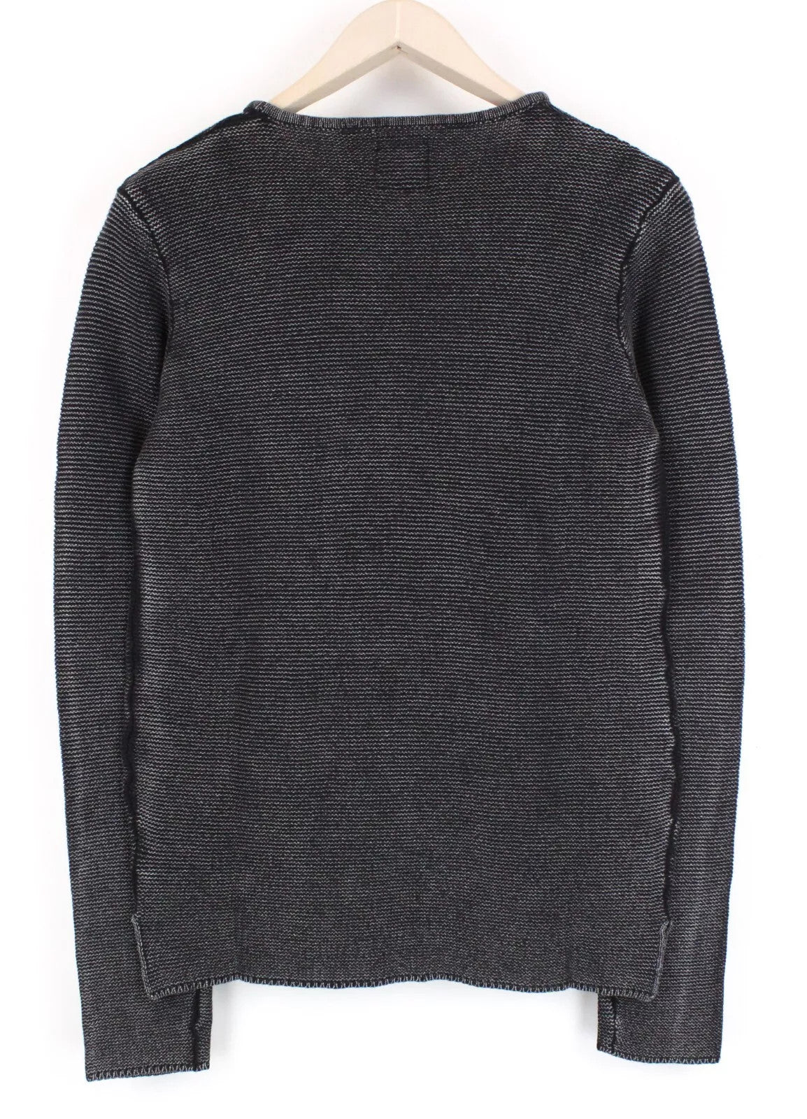 GOOD GENES Women's Jumper L Tight-Knit Off-Black Cotton Crew Neck Sweater