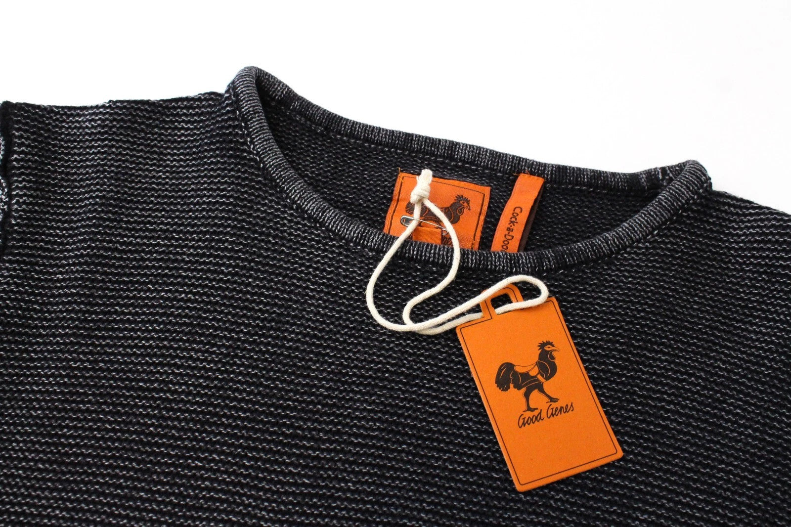 GOOD GENES Women's Jumper L Tight-Knit Off-Black Cotton Crew Neck Sweater